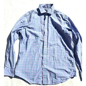 Ralph Lauren Plaid Long Sleeve Button Up Shirt Medium White Pink Easter‎